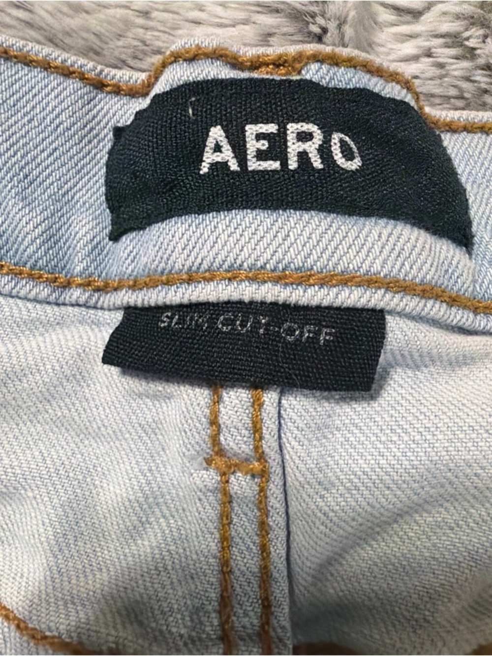 AERO Mens Slim Cut Off Denim Shorts Size 30 Distressed Blue Jean Raw Hem - Picture 7 of 11